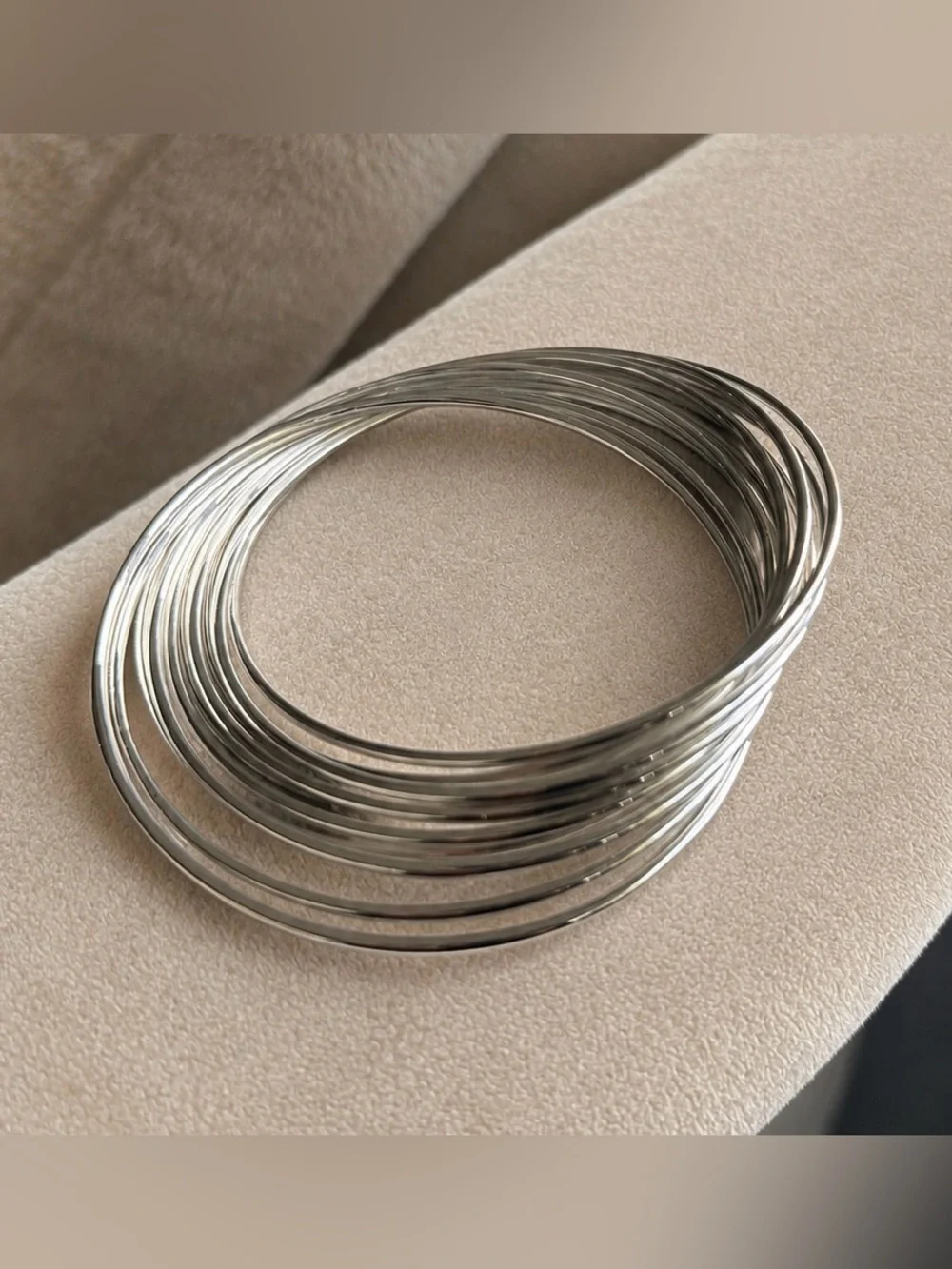 Silver set of 10 bangles 70mm